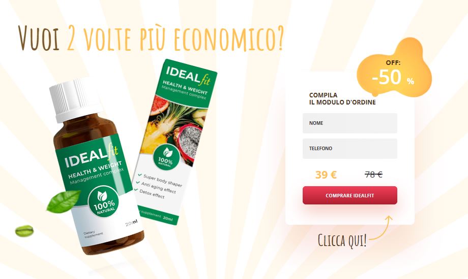 IdealFit Recensioni – Giorgio Calabrese Gocce Per Perdere Peso! Ideal Fit Prezzo Farmacia
